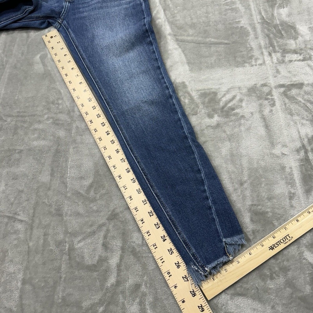 KanCan Jeans Womens 27 Blue Ankle Stretch Medium Wash‎ Denim Frayed Logo Pockets - Picture 5 of 7